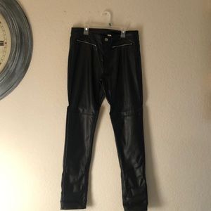 Faux leather black pants